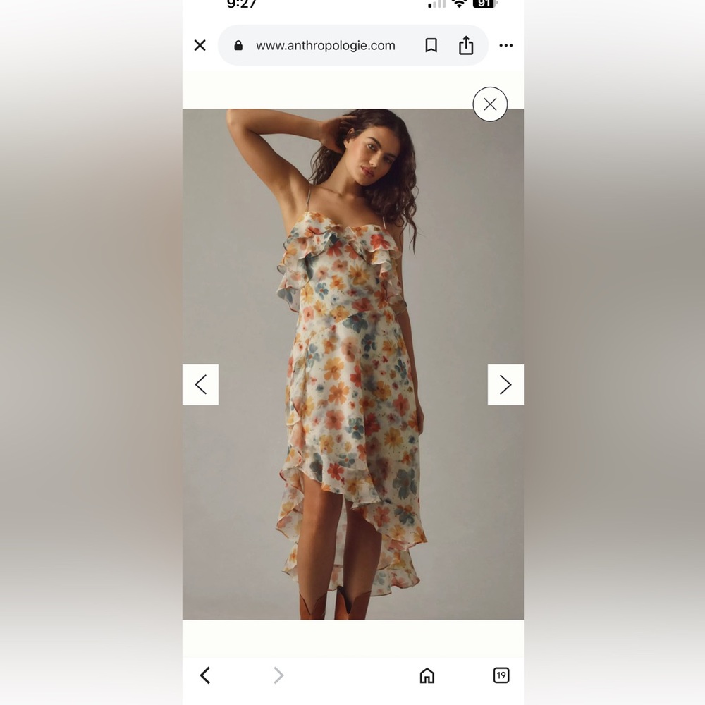 NWT Anthropologie Floral Ruffle Dress